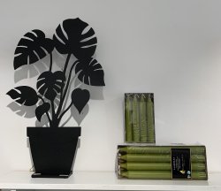 Lonneberg - Monstera Fnsterprydnad Svart Stl 50 cm